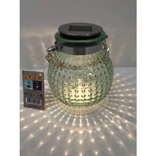 LAMPA SOLARNA LATARENKA OGRODOWA Z UCHWYTEM JUTA LED BIAŁA CIEPŁA GREEN