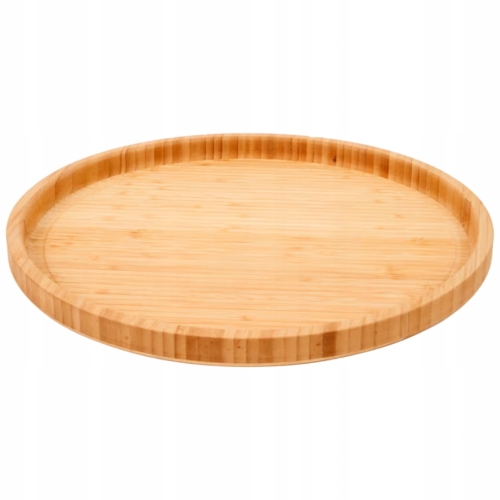STYLOWA TACA DO SERWOWANIA NATURALNY BAMBUS 38cm PRAKTYCZNA WSZECHSTRONNA