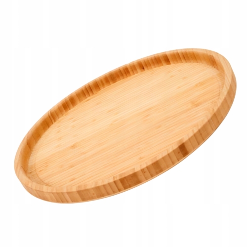 STYLOWA TACA DO SERWOWANIA NATURALNY BAMBUS 38cm PRAKTYCZNA WSZECHSTRONNA