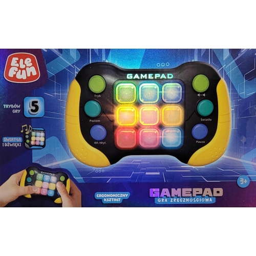 ANTYSTRESOWA GRA ZRĘCZNOŚCIOWA GAMEPAD 5 TRYBÓW ŚWIATŁO DŹWIĘK ELEFUN BLACK