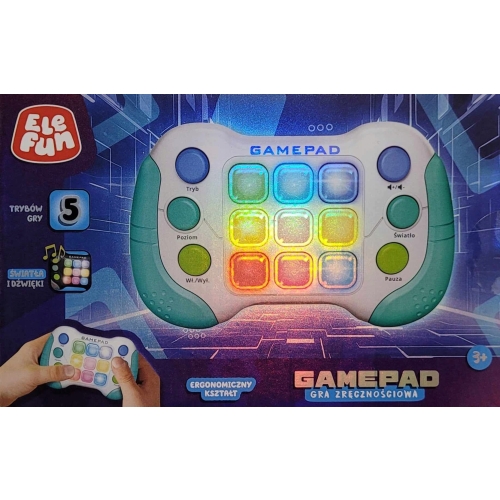 ANTYSTRESOWA GRA ZRĘCZNOŚCIOWA GAMEPAD 5 TRYBÓW ŚWIATŁO DŹWIĘK ELEFUN GREEN