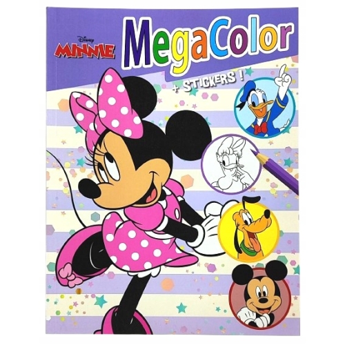 KOLOROWANKA DISNEY MINNIE MEGA COLOR Z NAKLEJKAMI KACZOR DONALD DAISY PLUTO
