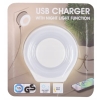 Lampka nocna czujnik dzień noc z ładowarką sieciową USB-C Warm White
