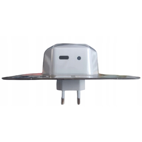 Lampka nocna czujnik dzień noc z ładowarką sieciową USB-C Warm White