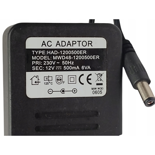 ZASILACZ MWD48-1200500ER UNIWERSALNY DEKODERY DVD TAŚMY SWITCH 12v 500mA