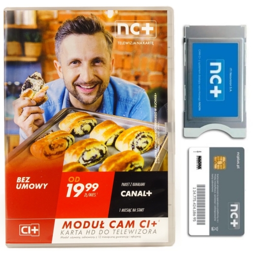 Moduł CI+ CAM Canal+ Telewizja na Kartę TNK HD NC+ 1 msc TV Bez Opłat Umowy