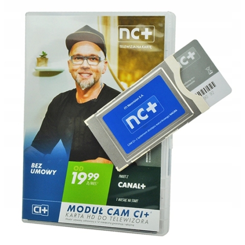 Moduł CI+ CAM Canal+ Telewizja na Kartę TNK HD NC+ 1 msc TV Bez Opłat Umowy
