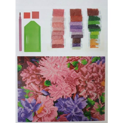 Mozaika wyszywanie HAFT 3D DIAMENTOWY 40 x60cm KWIATY Nowe Hobby DIY