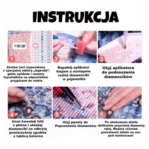 Mozaika wyszywanie HAFT 3D DIAMENTOWY 40 x60cm KWIATY Nowe Hobby DIY