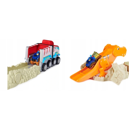 PAW PATROL DINO RESCUE CHASE ZESTAW TOR Z WYRZUTNIĄ T-REX NIEBIESKIE AUTKO