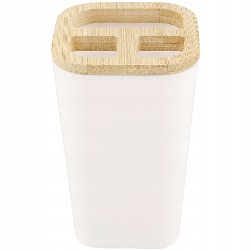 DOZOWNIK NA MYDŁO BAMBUS BIAŁY 17 CM PLASTIKOWY WYTRZYMAŁY POJEMNOŚĆ 350 ML