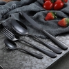 SZTUĆCE CZARNE KOMPLET ZESTAW sztućców 16 ELEMENTÓW MATOWE Houseware