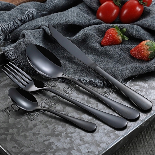 SZTUĆCE CZARNE KOMPLET ZESTAW sztućców 16 ELEMENTÓW MATOWE Houseware