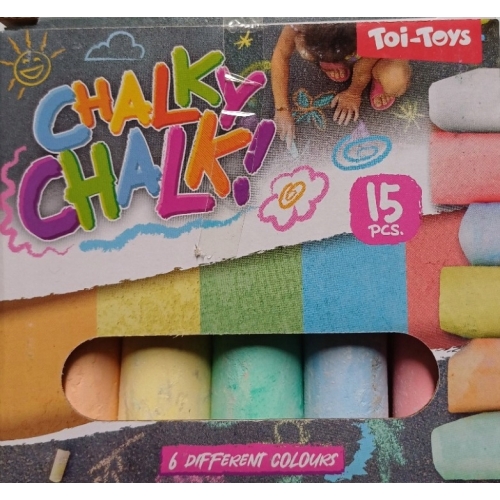 Kreda chodnikowa uliczna Gruba Wysoka Kolorowa 5 kolorów 15 sztuk TOI-TOYS