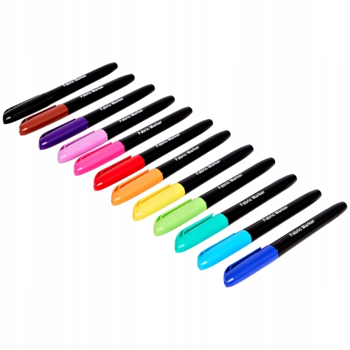 MARKERY MAZAKI PISAKI FLAMASTRY DO TKANIN UBRAŃ 12 KOLORÓW FABRIC MARKERS