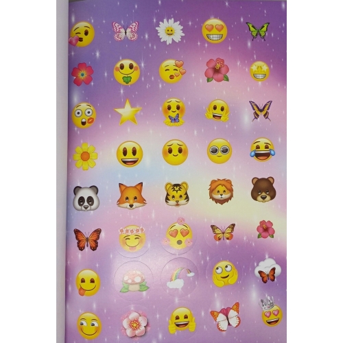 Książka z naklejkami EMOJI Mocne naklejki z motywem buźki 1000 sztuk A4