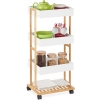 Wózek platforma na kółkach bambus 4 poziomowy kuchnia salon łazienka 88 cm