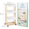 Wózek platforma na kółkach bambus 4 poziomowy kuchnia salon łazienka 88 cm