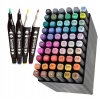 Markery Alkoholowe TWIN dwustronne DecoTime 60 sztuk Box Mix Kolory 91-120