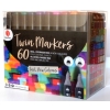Markery Alkoholowe TWIN dwustronne DecoTime 60 sztuk Box Mix Kolory 91-120