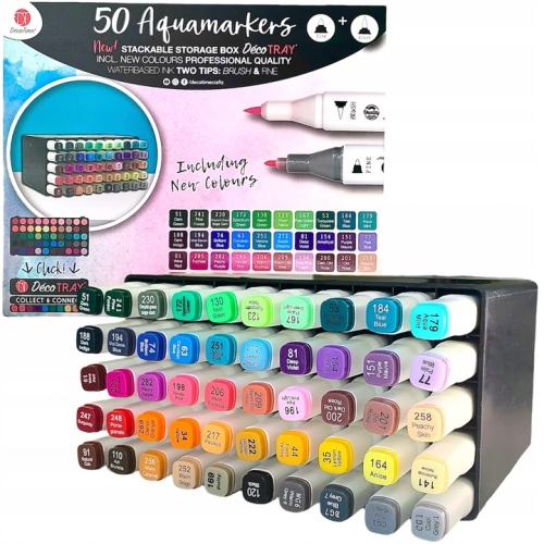Markery Alkoholowe TWIN dwustronne DecoTime 60 sztuk Box Mix Kolory 91-120