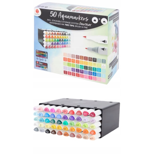 Markery Alkoholowe TWIN dwustronne DecoTime 60 sztuk Box Mix Kolory 91-120