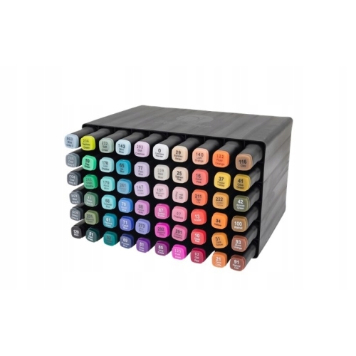 Markery Alkoholowe TWIN dwustronne DecoTime 60 sztuk Box Mix Kolory 91-120