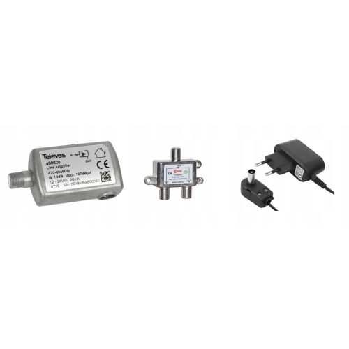 Wzmacniacz satelitarny Televes 4006 470-862MHZ 13DB 24V 23Ma wtyk F