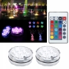 OŚWIETLENIE AKWARIUM LAMPKI DO BASENU 2 SZT WODOODPORNE IPX8 LED PILOT RGB
