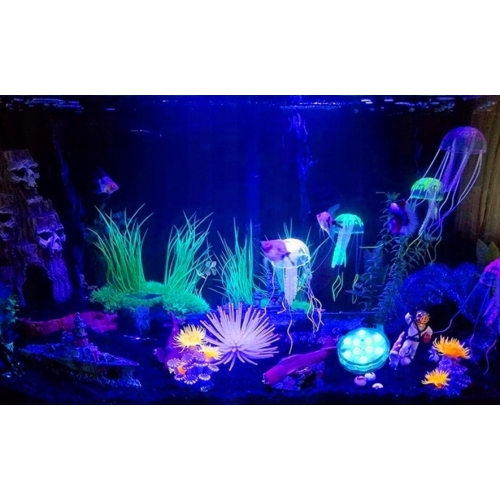 OŚWIETLENIE AKWARIUM LAMPKI DO BASENU 2 SZT WODOODPORNE IPX8 LED PILOT RGB