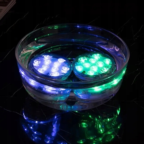 OŚWIETLENIE AKWARIUM LAMPKI DO BASENU 2 SZT WODOODPORNE IPX8 LED PILOT RGB