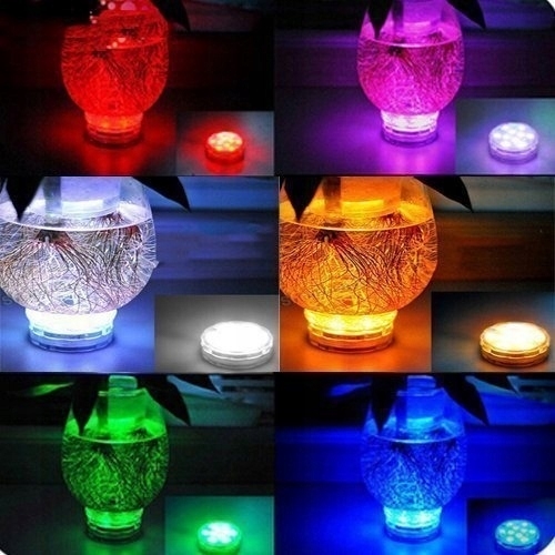 OŚWIETLENIE AKWARIUM LAMPKI DO BASENU 2 SZT WODOODPORNE IPX8 LED PILOT RGB