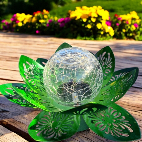 Lampka ogrodowa Solar czujnik zmierzchu szkło metal 17 x 9,5 multikolor zie