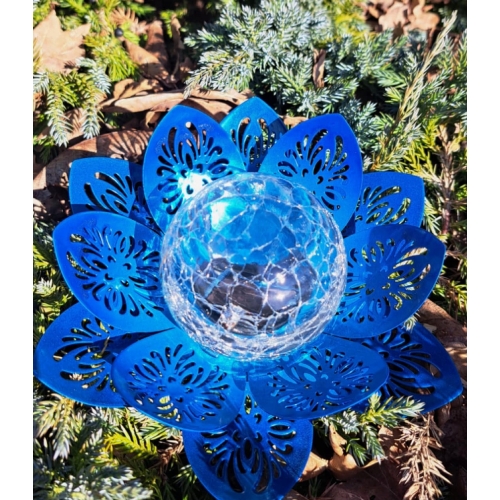 Lampka ogrodowa Solar czujnik zmierzchu szkło metal 17 x 9,5 multikolor N