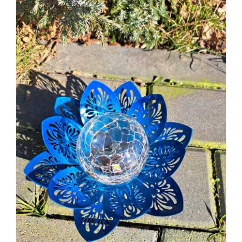 Lampka ogrodowa Solar czujnik zmierzchu szkło metal 17 x 9,5 multikolor N
