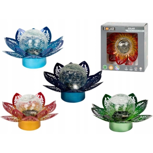 Lampka ogrodowa Solar czujnik zmierzchu szkło metal 17 x 9,5 multikolor N