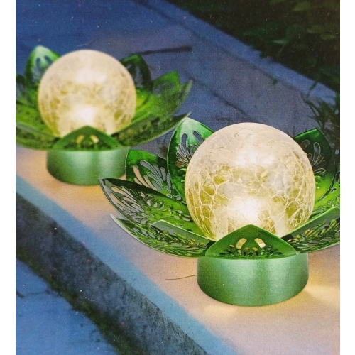 Lampka ogrodowa Solar czujnik zmierzchu szkło metal 17 x 9,5 multikolor N