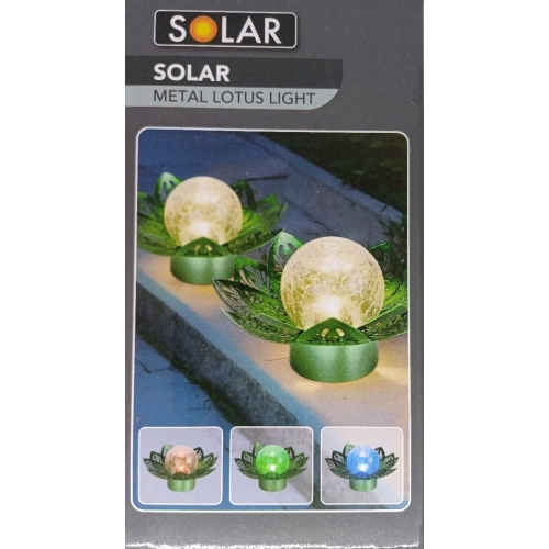 Lampka ogrodowa Solar czujnik zmierzchu szkło metal 17 x 9,5 multikolor N