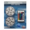 WODOODPORNA LAMPKA 10 LED RGB PILOT AKWARIUM BASEN STAW JACUZZI 2 SZTUKI