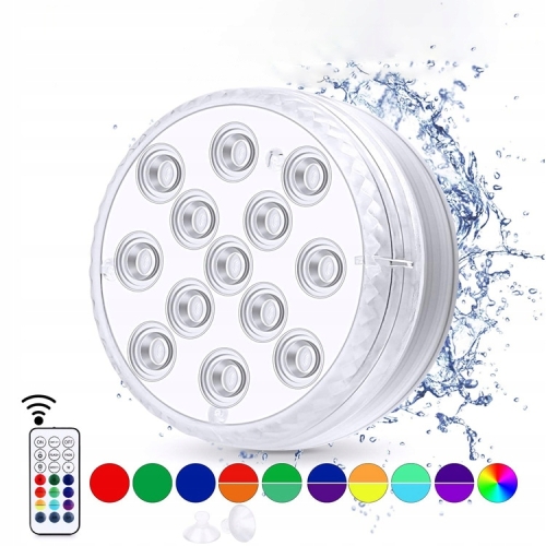 OŚWIETLENIE RGB 10 LED BASEN STAW FONTANNA OCZKO WODNE WODOODPORNE 2 SZTUKI