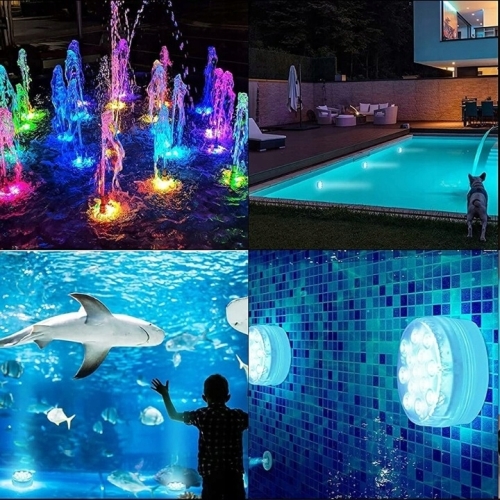 OŚWIETLENIE RGB 10 LED BASEN STAW FONTANNA OCZKO WODNE WODOODPORNE 2 SZTUKI