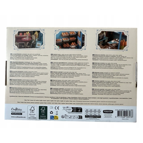 Miniaturowy domek FANCUSKA PIEKARNIA DIY światło LED Crafts&Co ZRÓB TO SAM