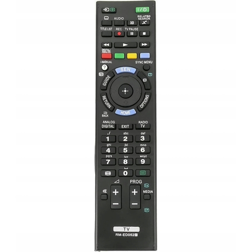 Pilot zamiennik oryginalnego dla TV SONY model RM-ED052 RM-ED053 czarny F