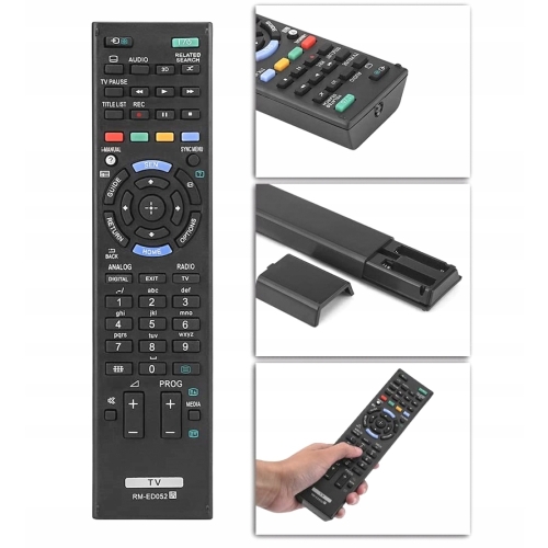 Pilot zamiennik oryginalnego dla TV SONY model RM-ED052 RM-ED053 czarny F
