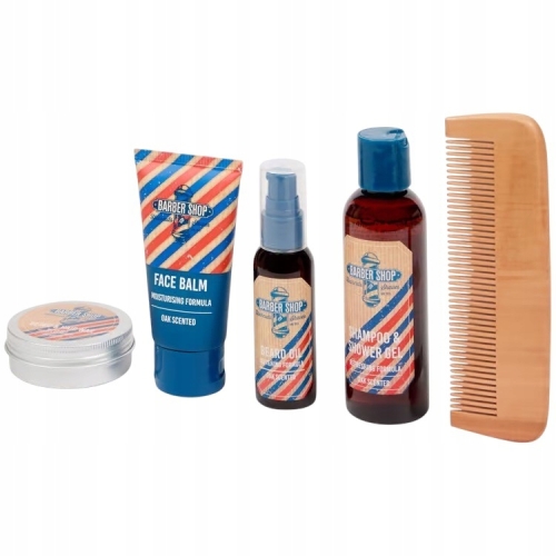 Zestaw do pielęgnacji brody dla mężczyzny barbershop prezent 5 elementów 36