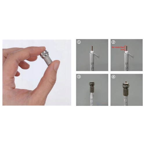 Złącze wtyk F 6,8 mm nakręcane z gumową uszczelką WTY0451