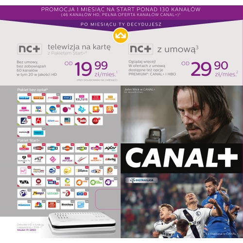 Telewizja NC+MIX 1 miesiąc + dekoder ITI 2849ST 2850ST PVR HD