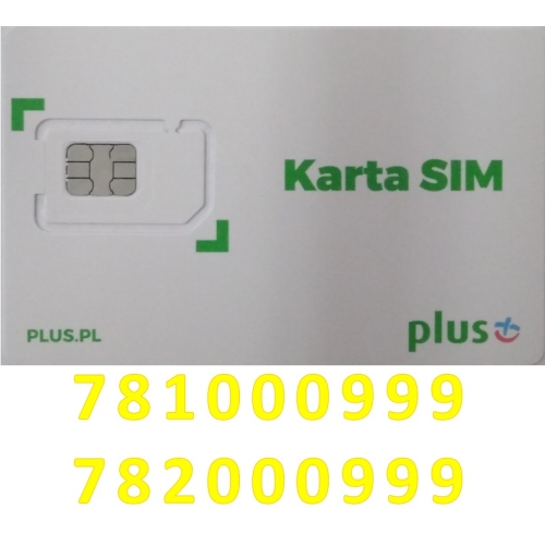 Dwa Złote Numery - Karta Sim Plus 781 000 999 + 782 000 999
