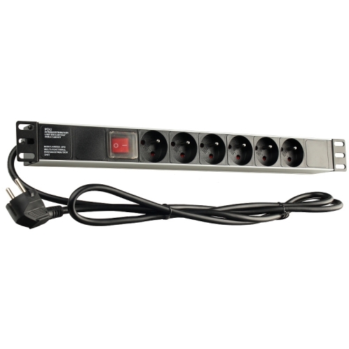Listwa zasilająca GETFORT LGF-06-Z do szafy RACK 19" - 6 gn.