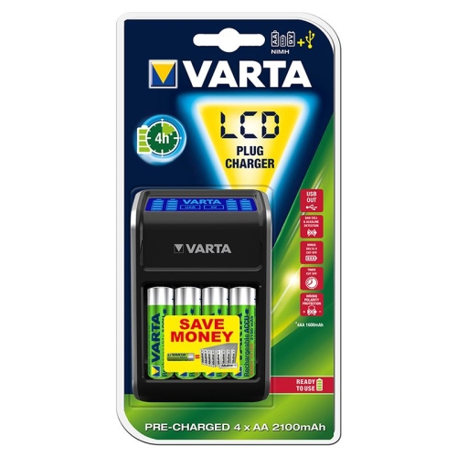 Ładowarka Varta (BAT0260) Plug LCD + 4x AA 2100mah